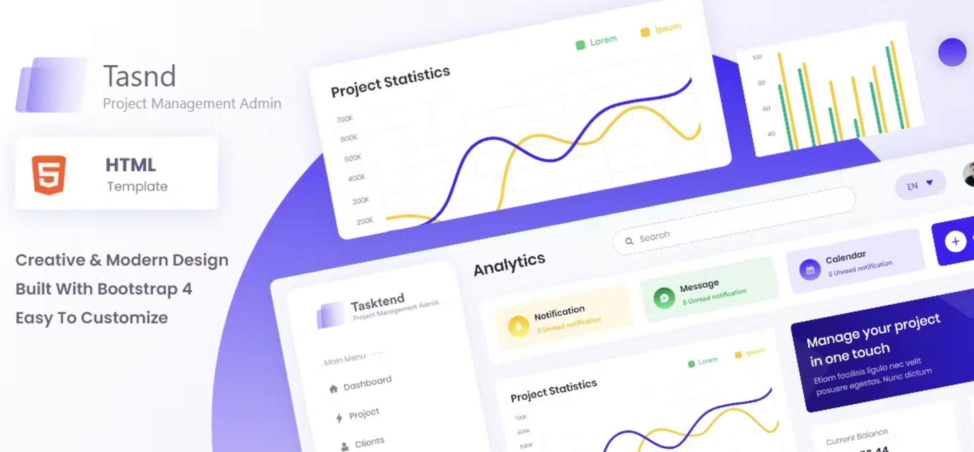 Protend - Project Management Admin Dashboard HTML | Nullsto Forums ...