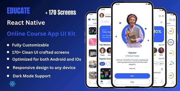 Educate Pro - Online Course & E-Learning React Native Expo Ui Kit ...
