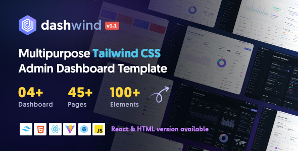 DashWind - Multipurpose Tailwind CSS Admin Dashboard Template | Nullsto ...