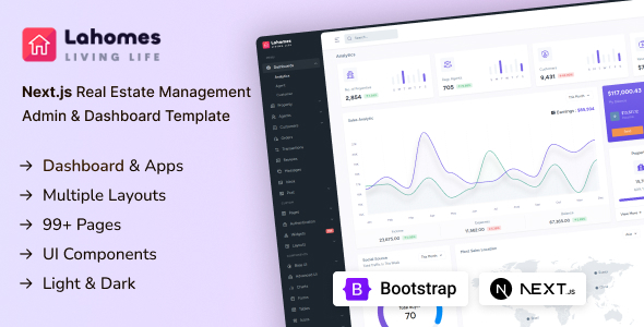 Lahomes - Nextjs Real Estate Management Admin & Dashboard Template ...