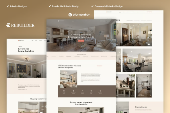 Rebuilder - Architecture & Interior Design - Elementor Pro Template Kit ...