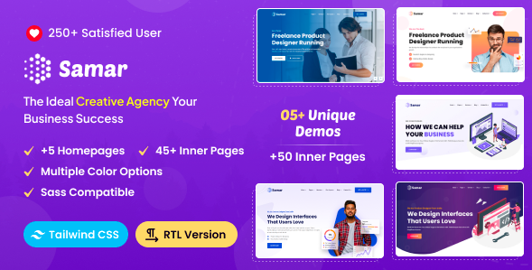 Samar - Tailwind CSS Creative Agency Template + RTL | Nullsto Forums ...