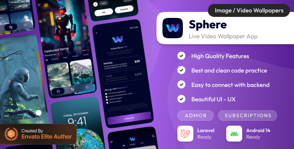 Sphere - Live Wallpaper App | Android Wallpaper App With Admin Panel ...